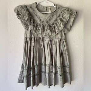 Noralee Girls Dress Size 6 Sage Green with Ruffles Vintage Inspired Girl Dress